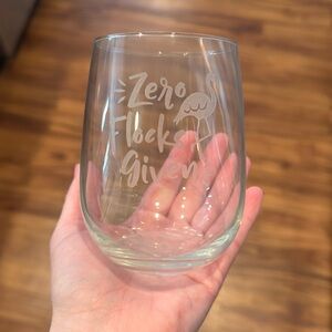 Zero flocks given wine glass